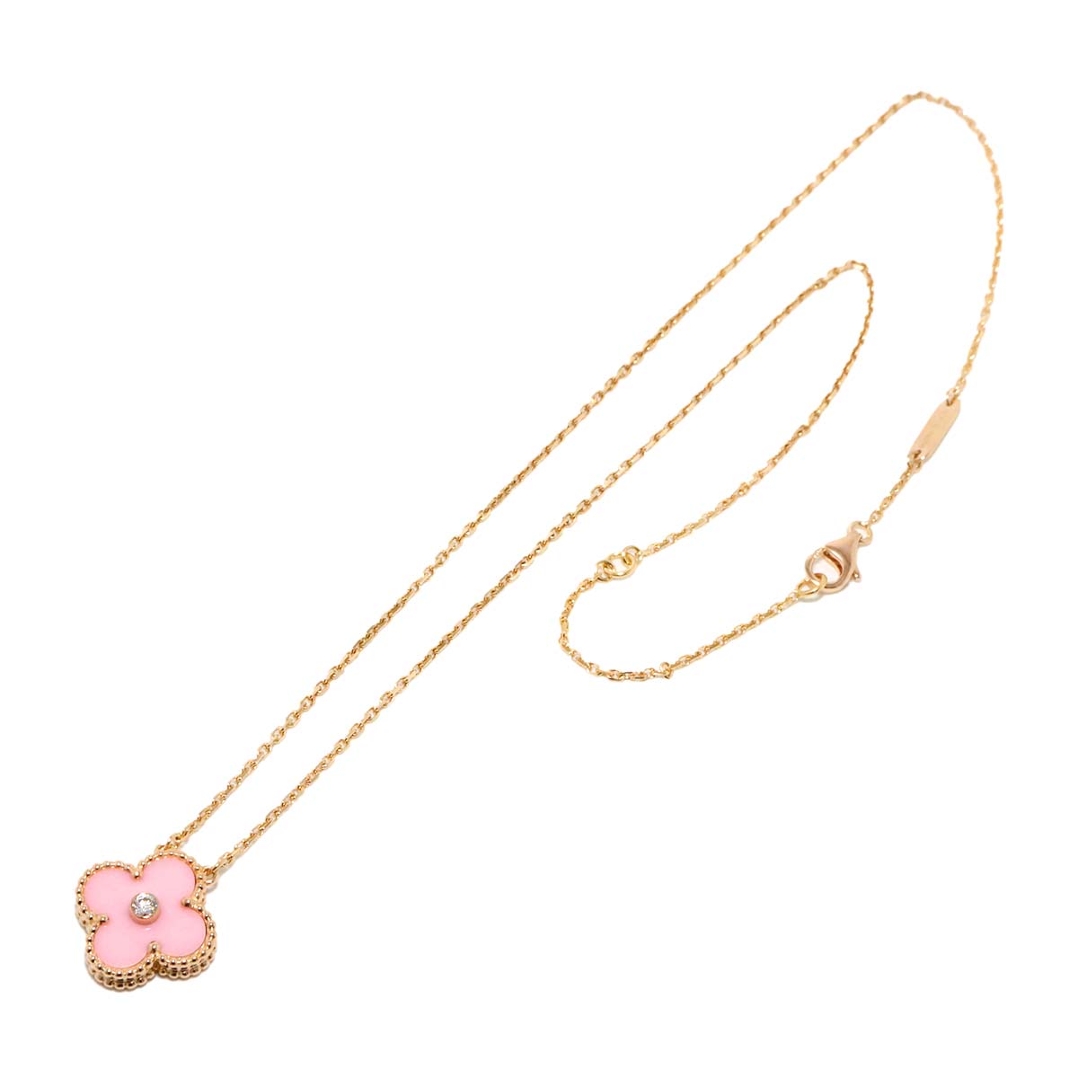 Vintage Alhambra PinkSable Diamond Necklace 18K PG 750