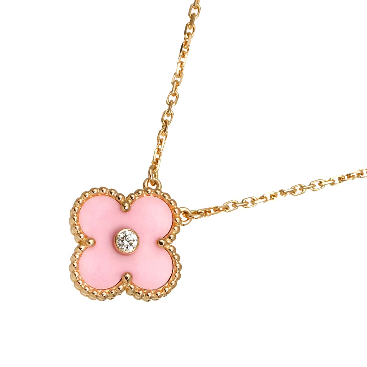 Vintage Alhambra PinkSable Diamond Necklace 18K PG 750