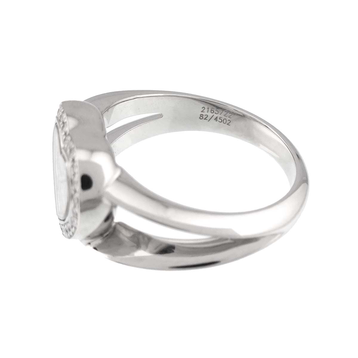 Happy Diamond Heart Ring 18K WG 750 Size6(US)