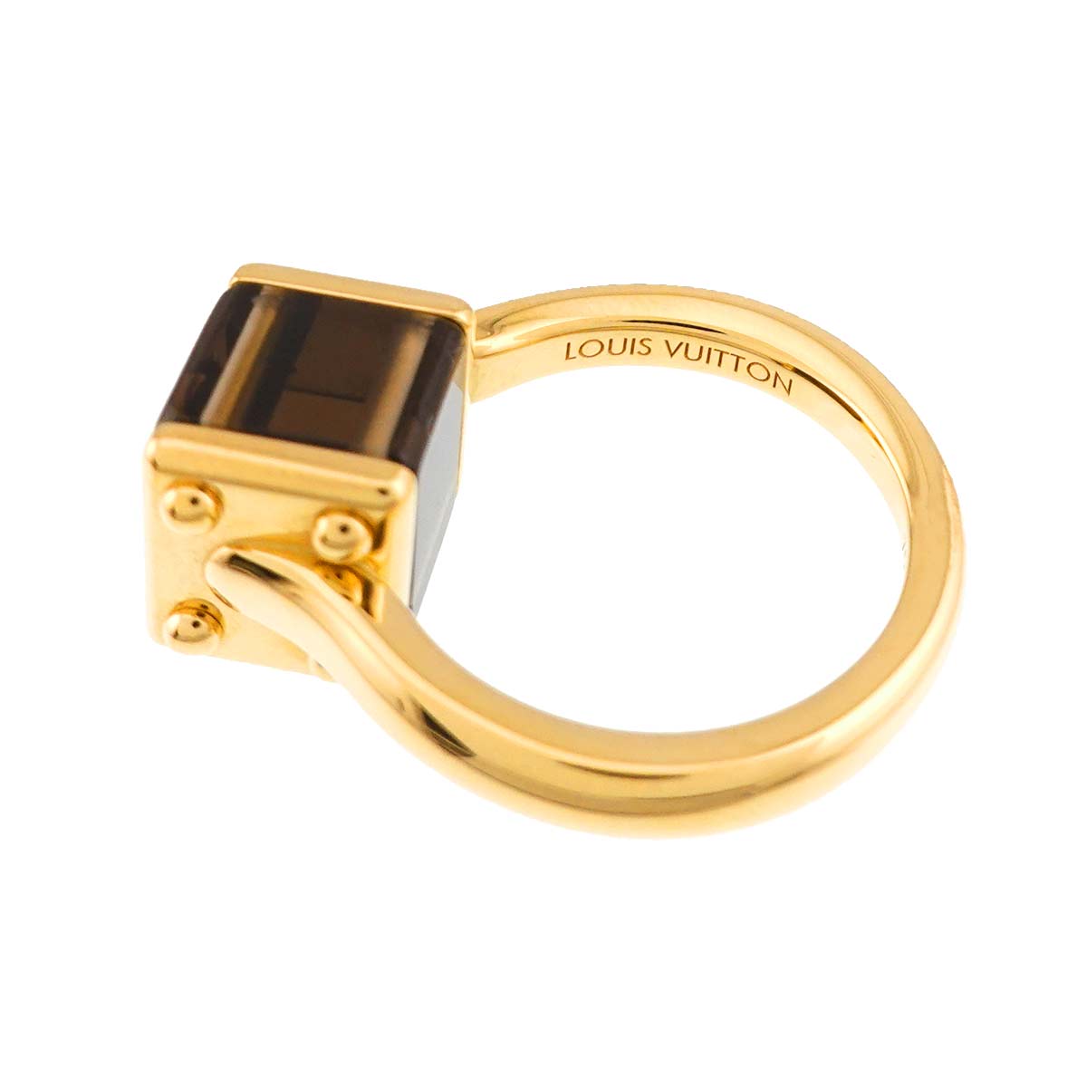 Berg Cube Quartz Ring 18K YG 750 Size7.25-7.5(US)