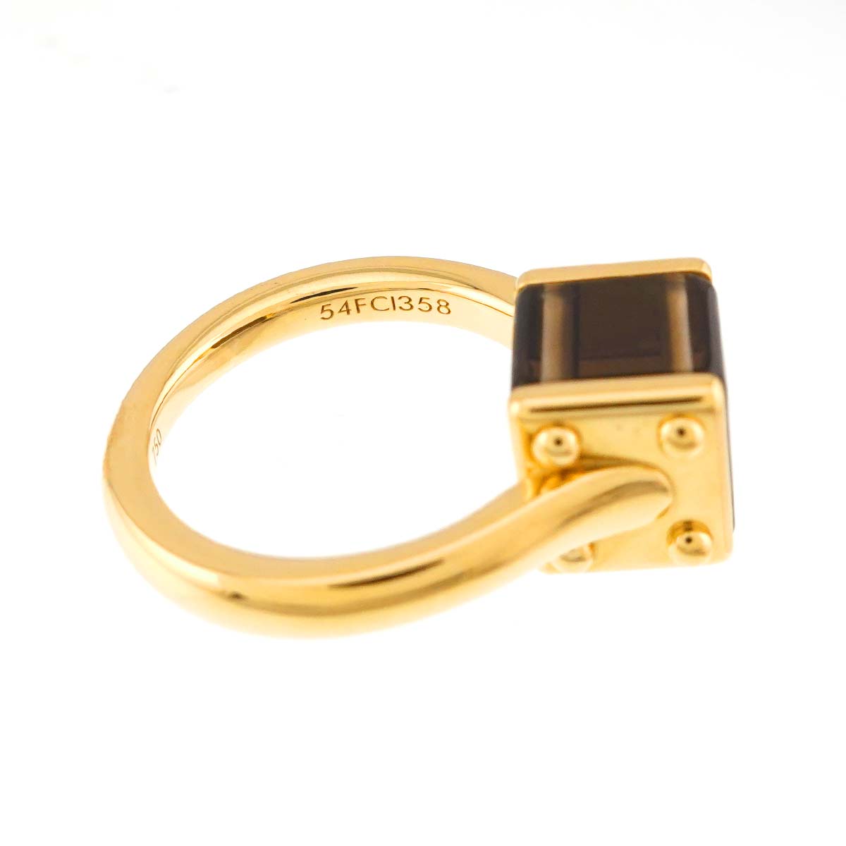 Berg Cube Quartz Ring 18K YG 750 Size7.25-7.5(US)