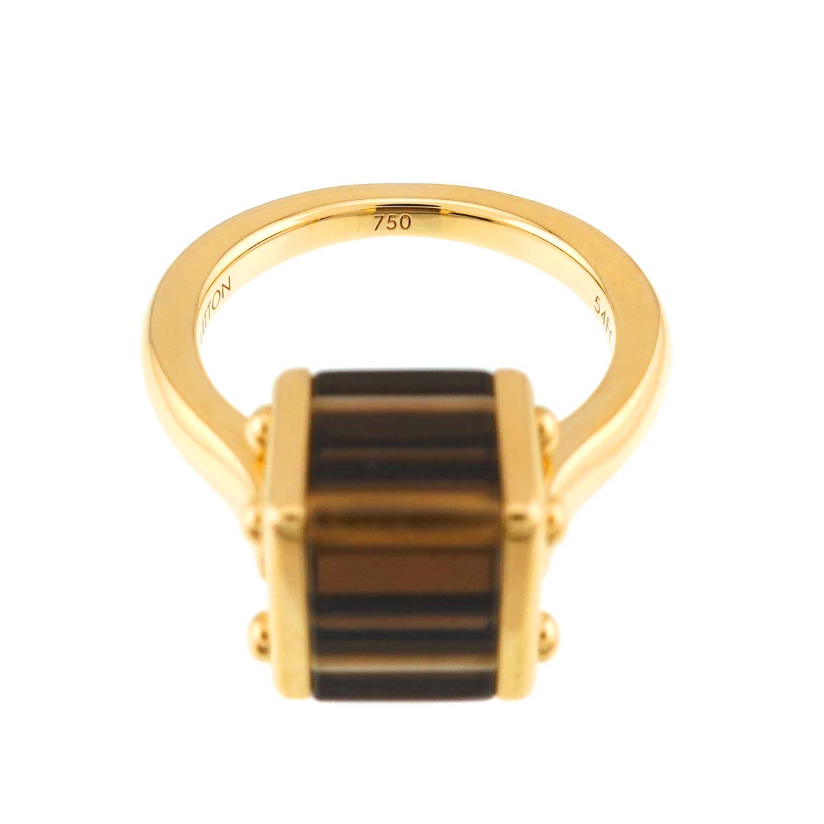 Berg Cube Quartz Ring 18K YG 750 Size7.25-7.5(US)