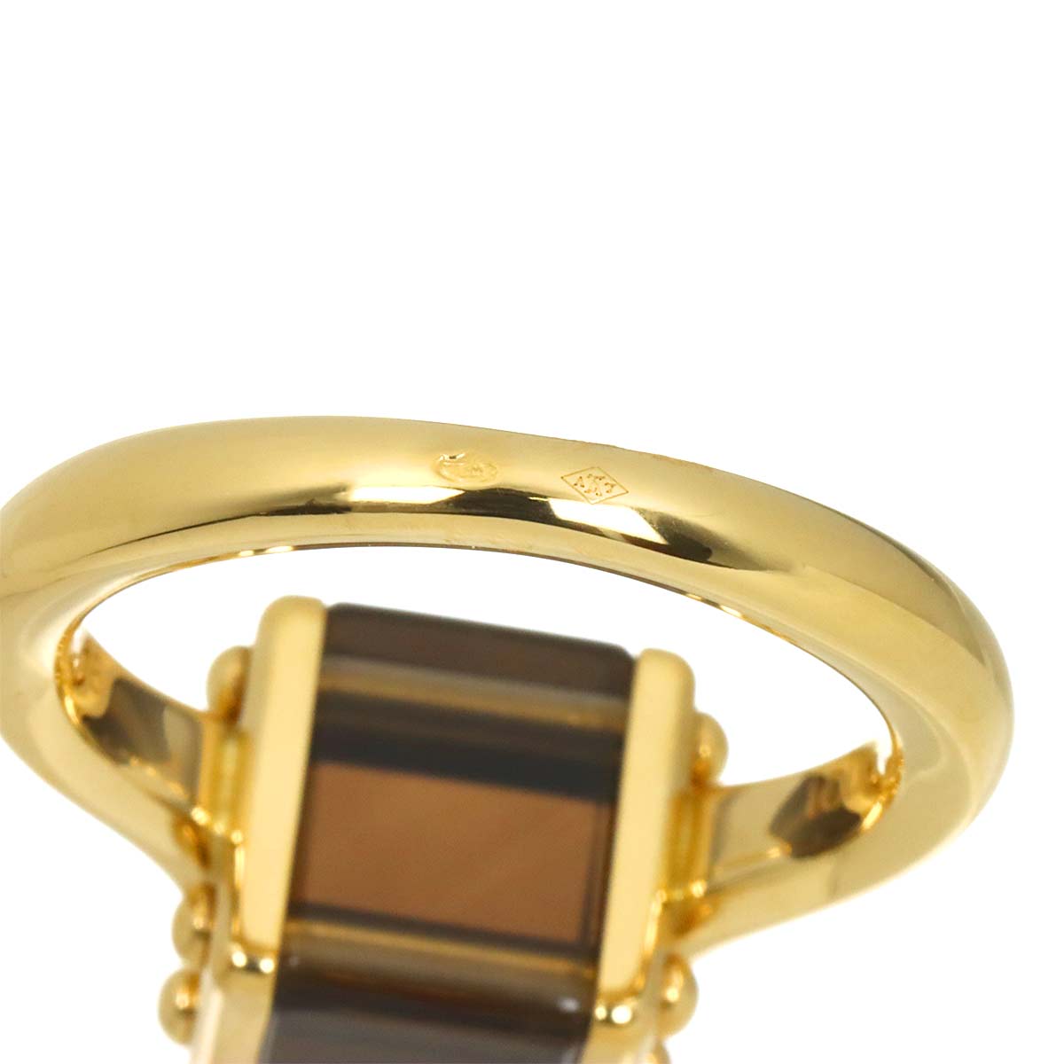 Berg Cube Quartz Ring 18K YG 750 Size7.25-7.5(US)