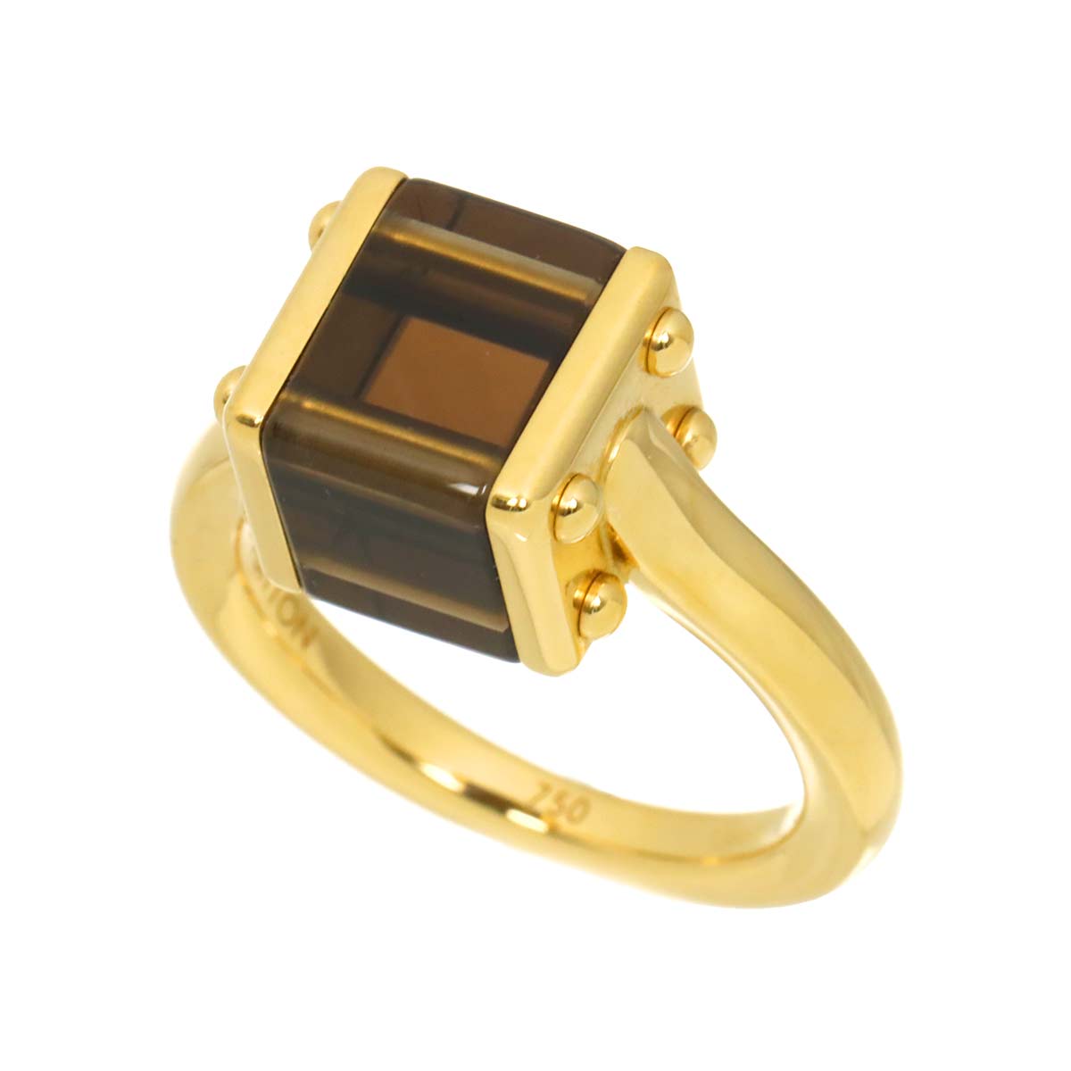 Berg Cube Quartz Ring 18K YG 750 Size7.25-7.5(US)