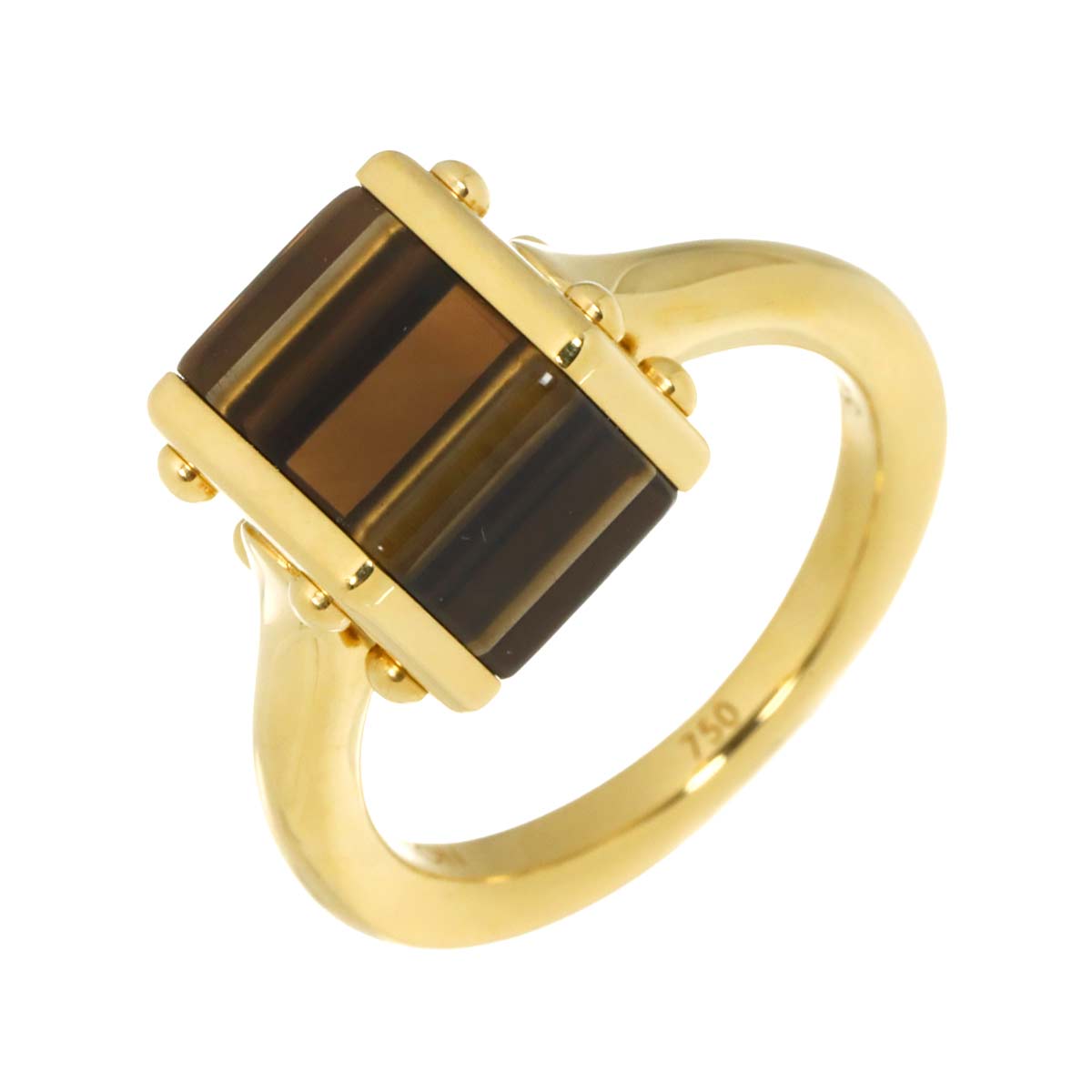 Berg Cube Quartz Ring 18K YG 750 Size7.25-7.5(US)