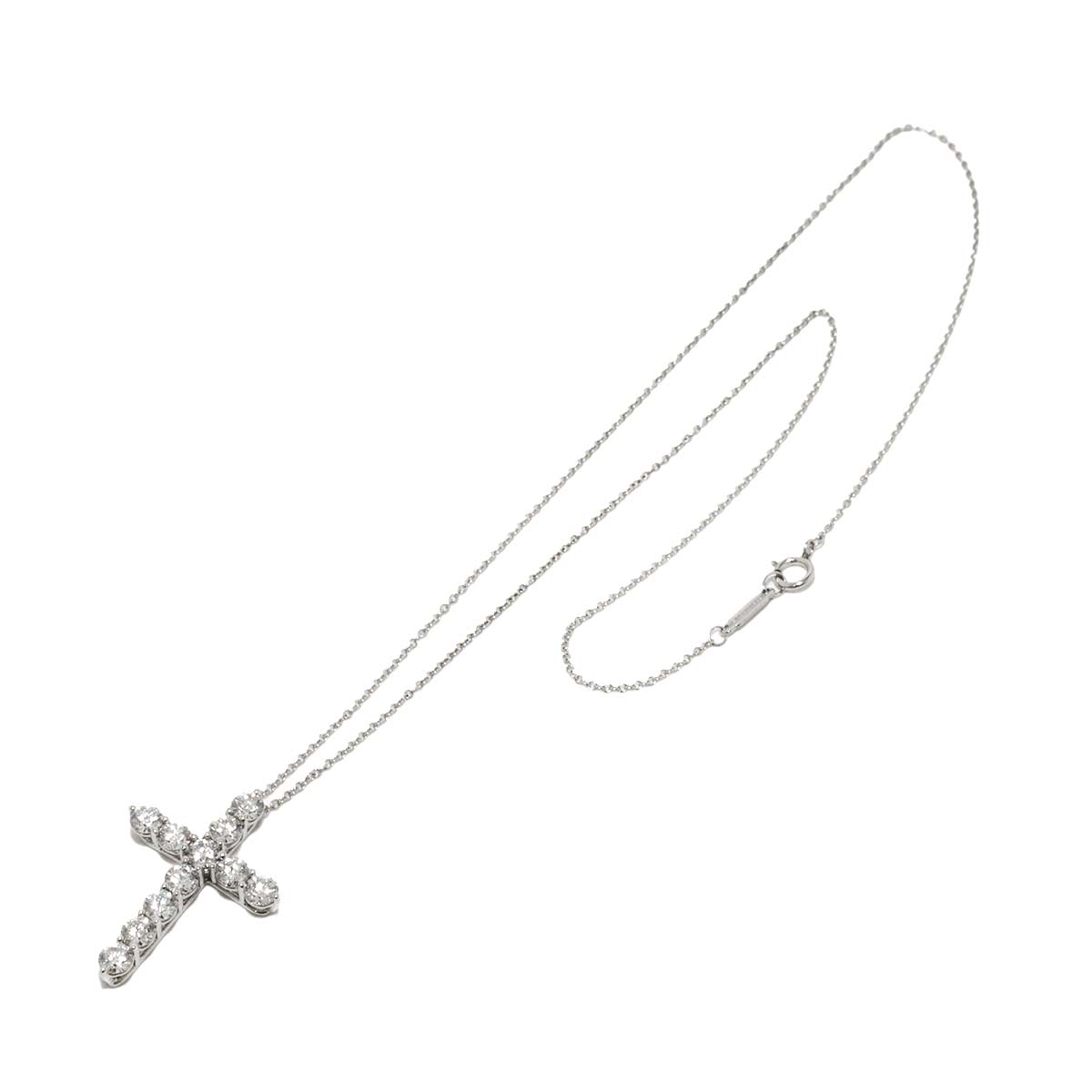 Large Cross Diamond Necklace Platinum