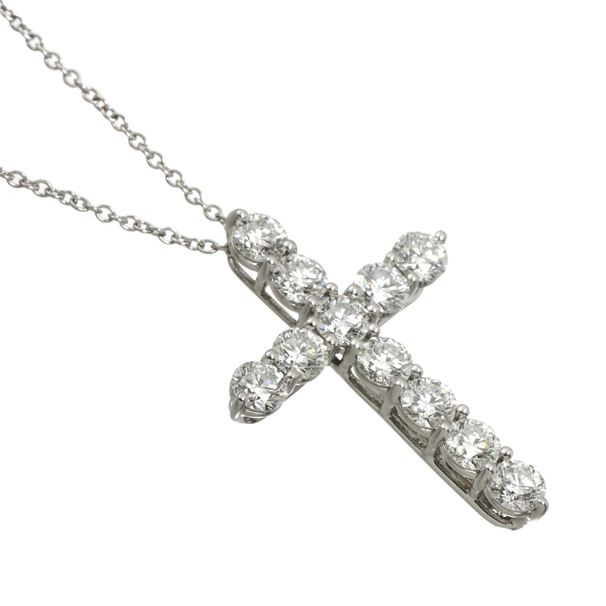 Large Cross Diamond Necklace Platinum