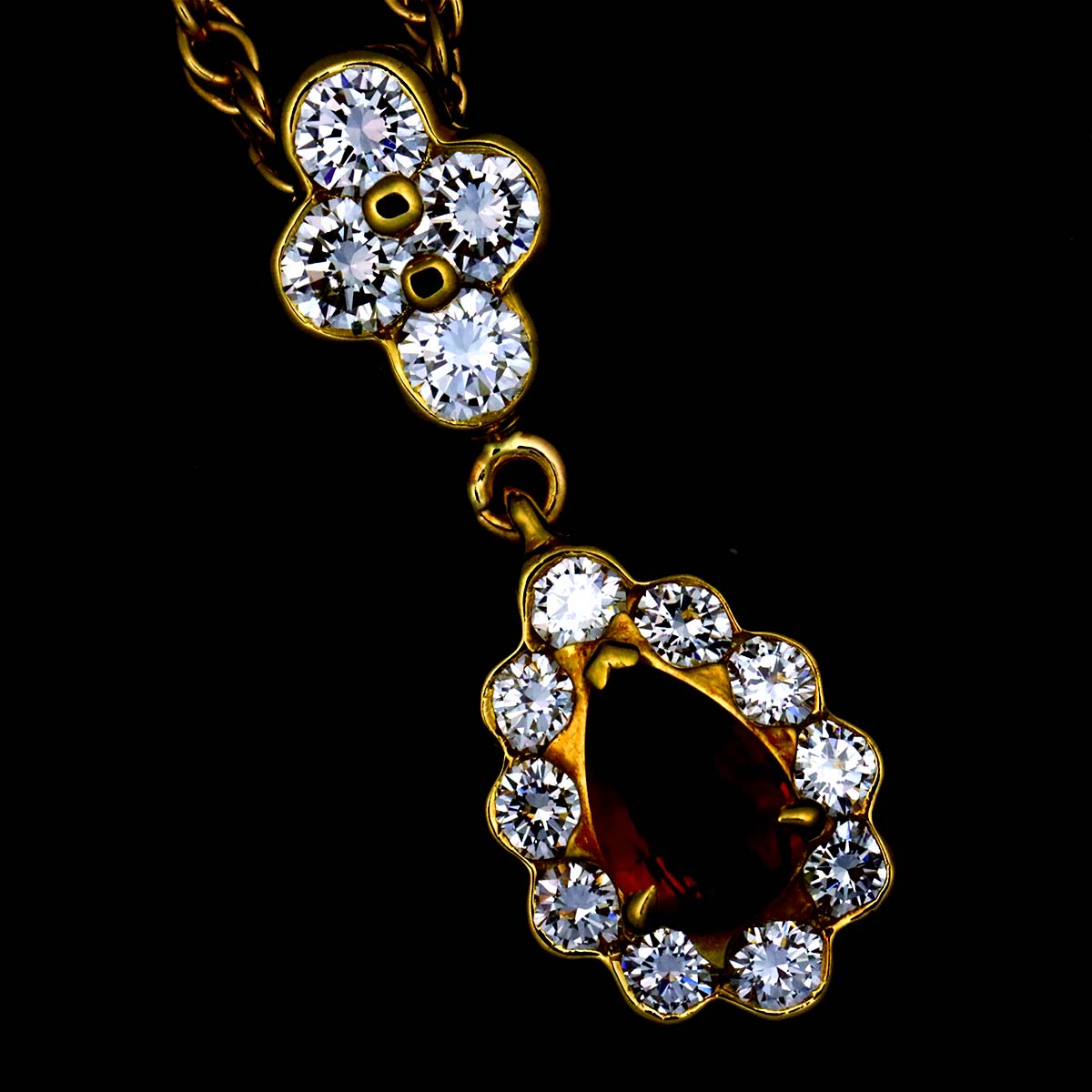Ruby 0.53ct Diamond 0.67ct Necklace 18K YG 750