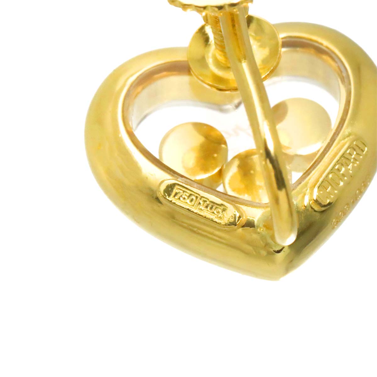 Happy Diamond Heart Earrings Clip on K18 YG 750