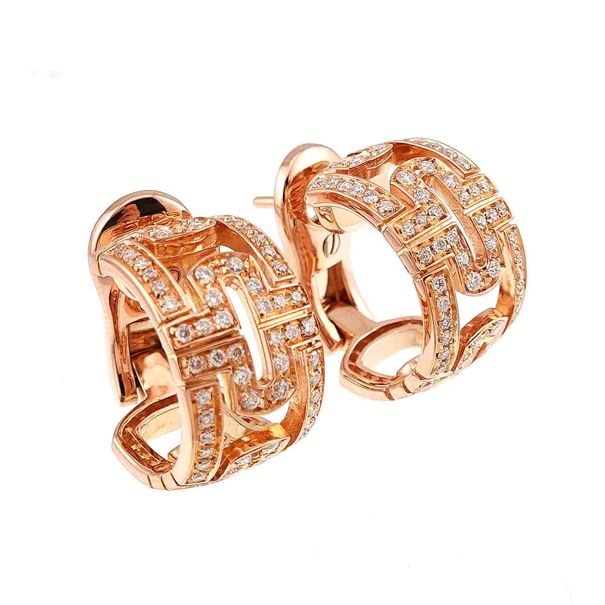 Parentesi Diamond Earrings Pierced 18K PG 750