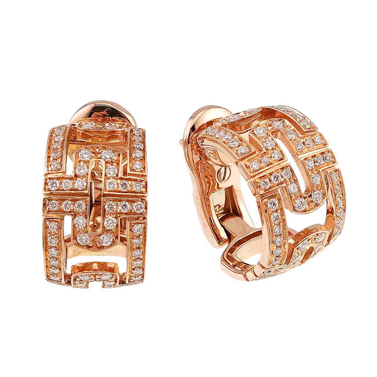 Parentesi Diamond Earrings Pierced 18K PG 750