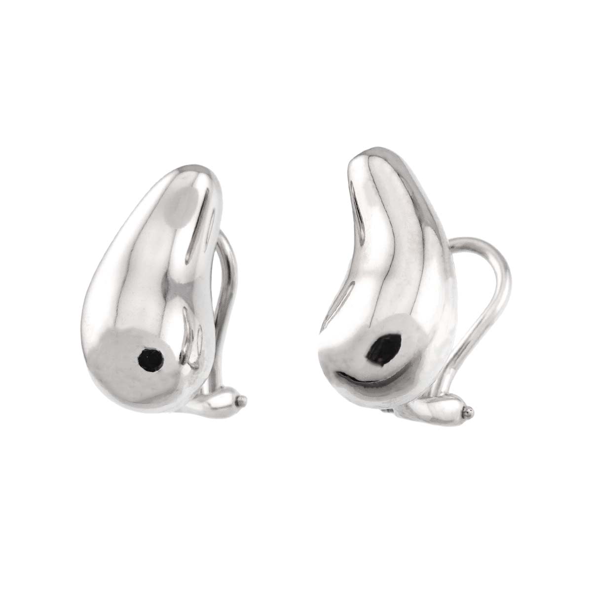Teardrop Earrings Clip on SV Silver 925