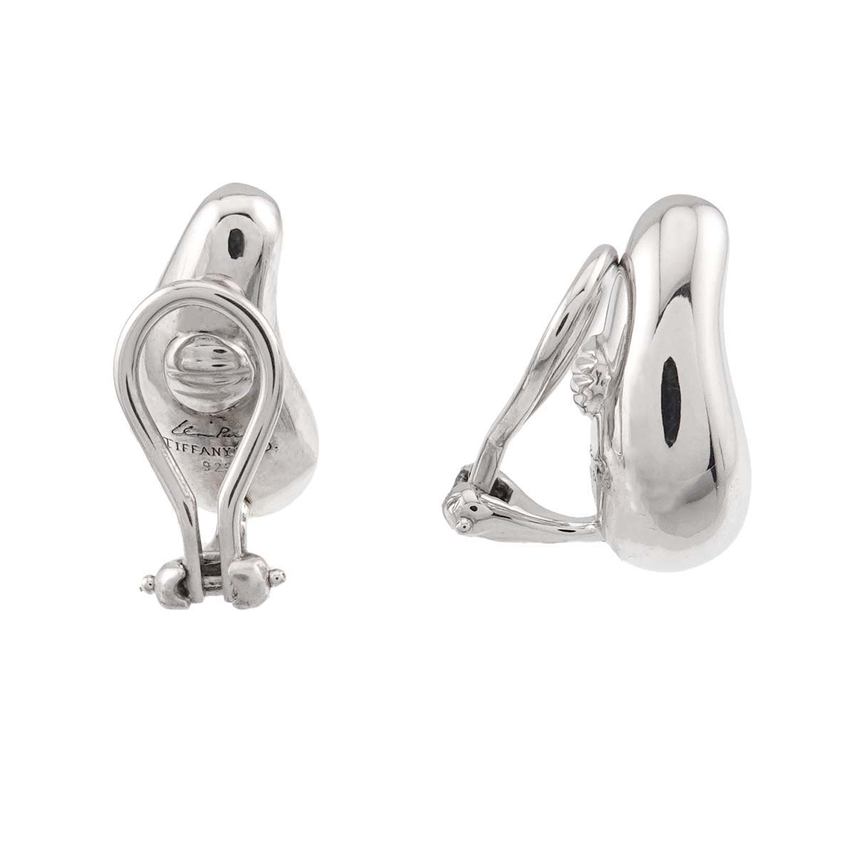 Teardrop Earrings Clip on SV Silver 925