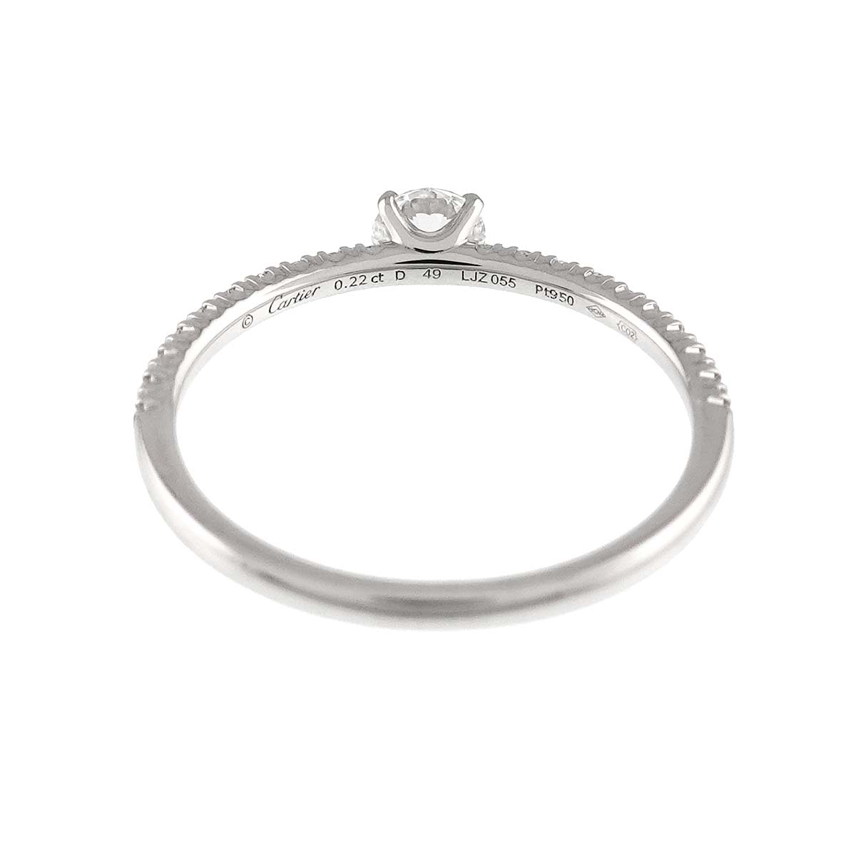 Half Diamond 0.22ct F/VVS1/3EX Ring Pt size49 4.75-5(US)
