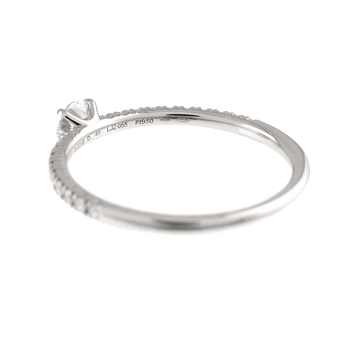 Half Diamond 0.22ct F/VVS1/3EX Ring Pt size49 4.75-5(US)