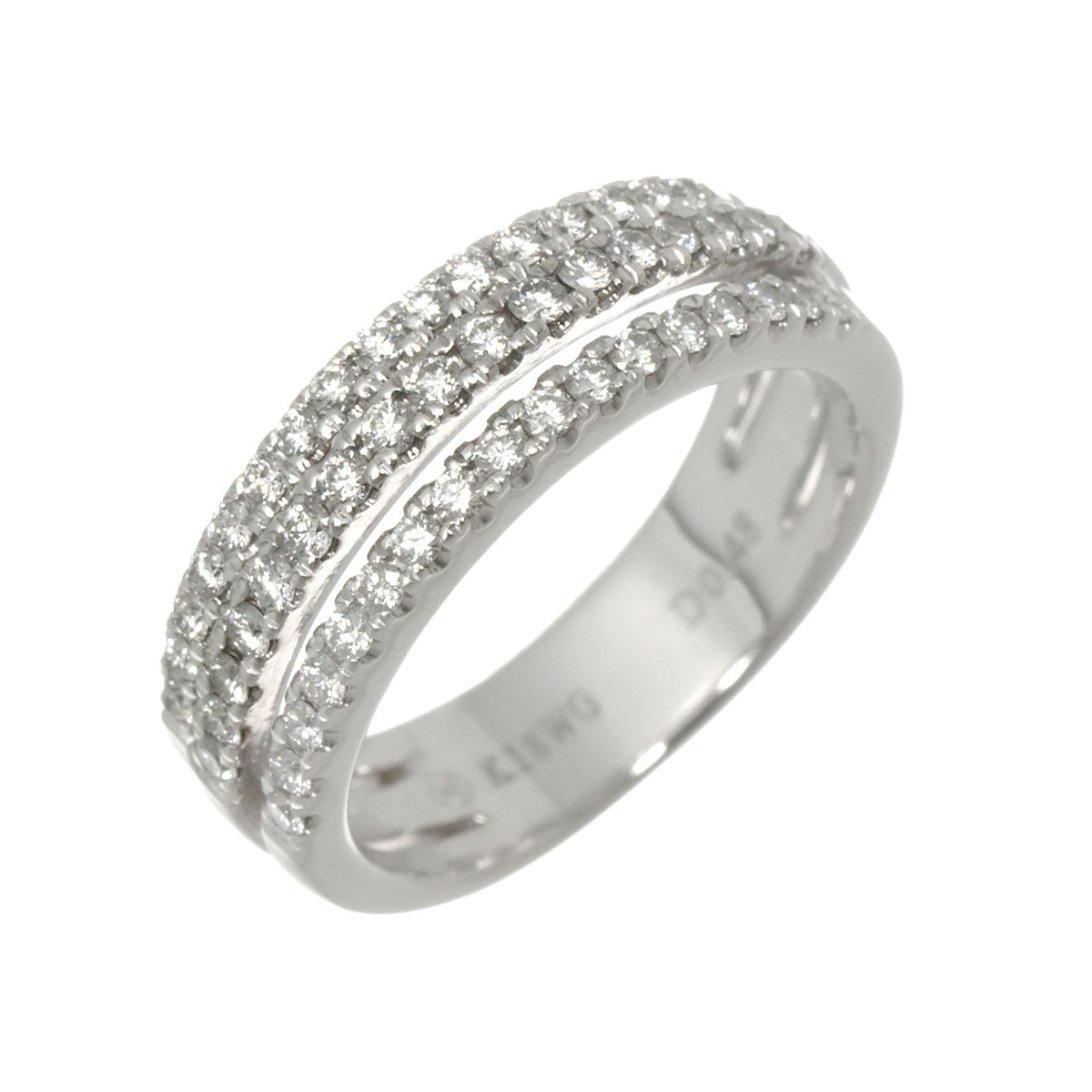Diamond 0.48ct Ring 18K White Gold 750 Size5.25(US)