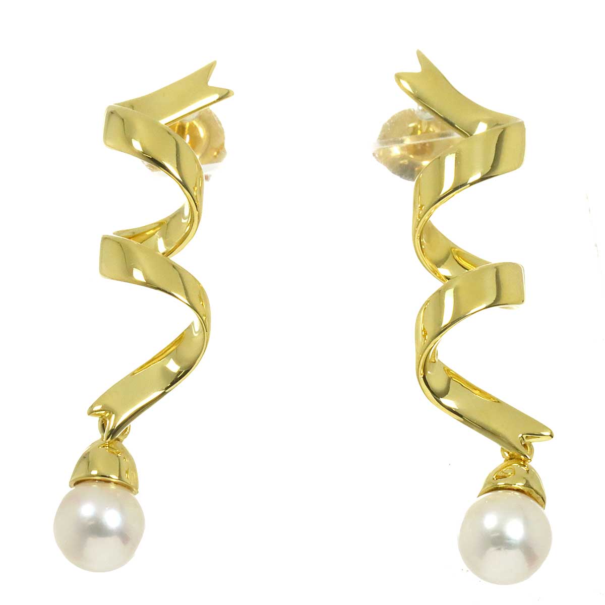 Akoya Pearl 6.1mm Earrings Pierced 18K YG 750