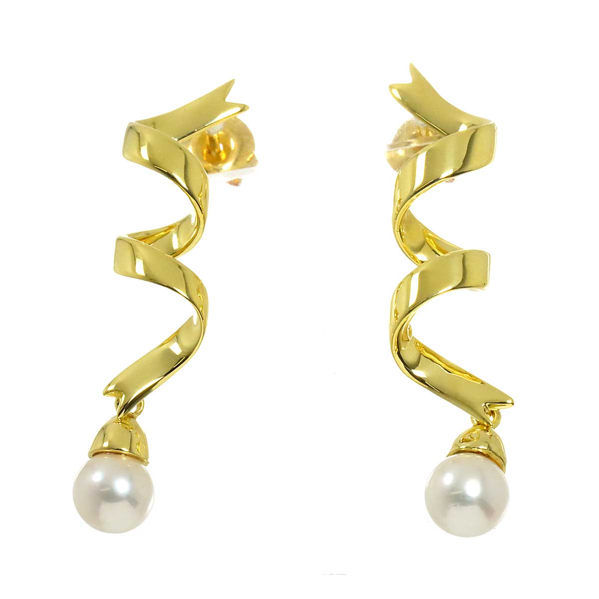 Akoya Pearl 6.1mm Earrings Pierced 18K YG 750