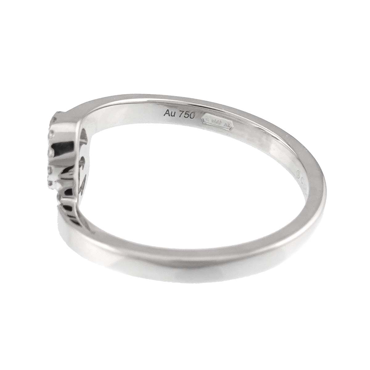 GG Logo Ring Diamond 18K K18 WG 750 size7 4(US)