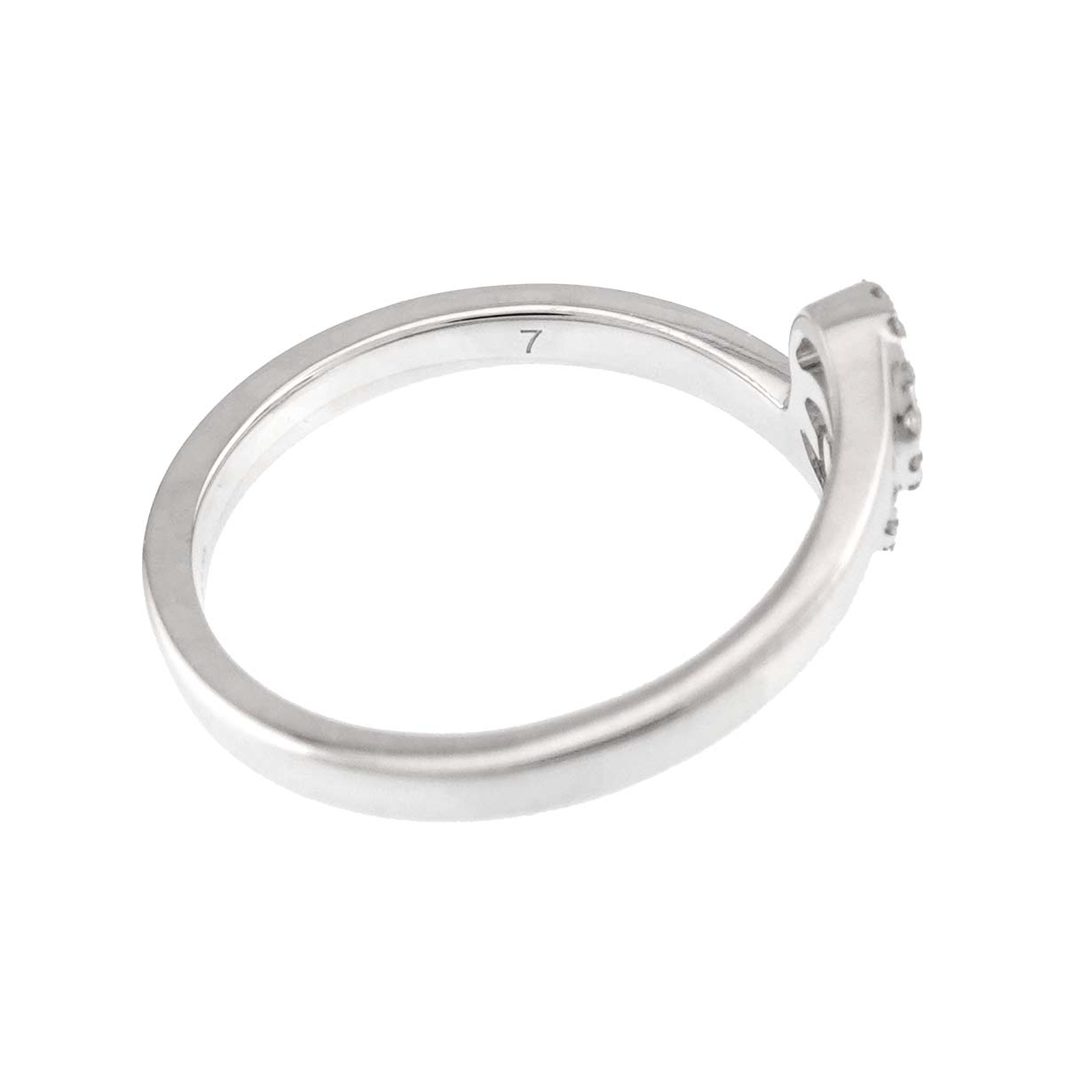 GG Logo Ring Diamond 18K K18 WG 750 size7 4(US)