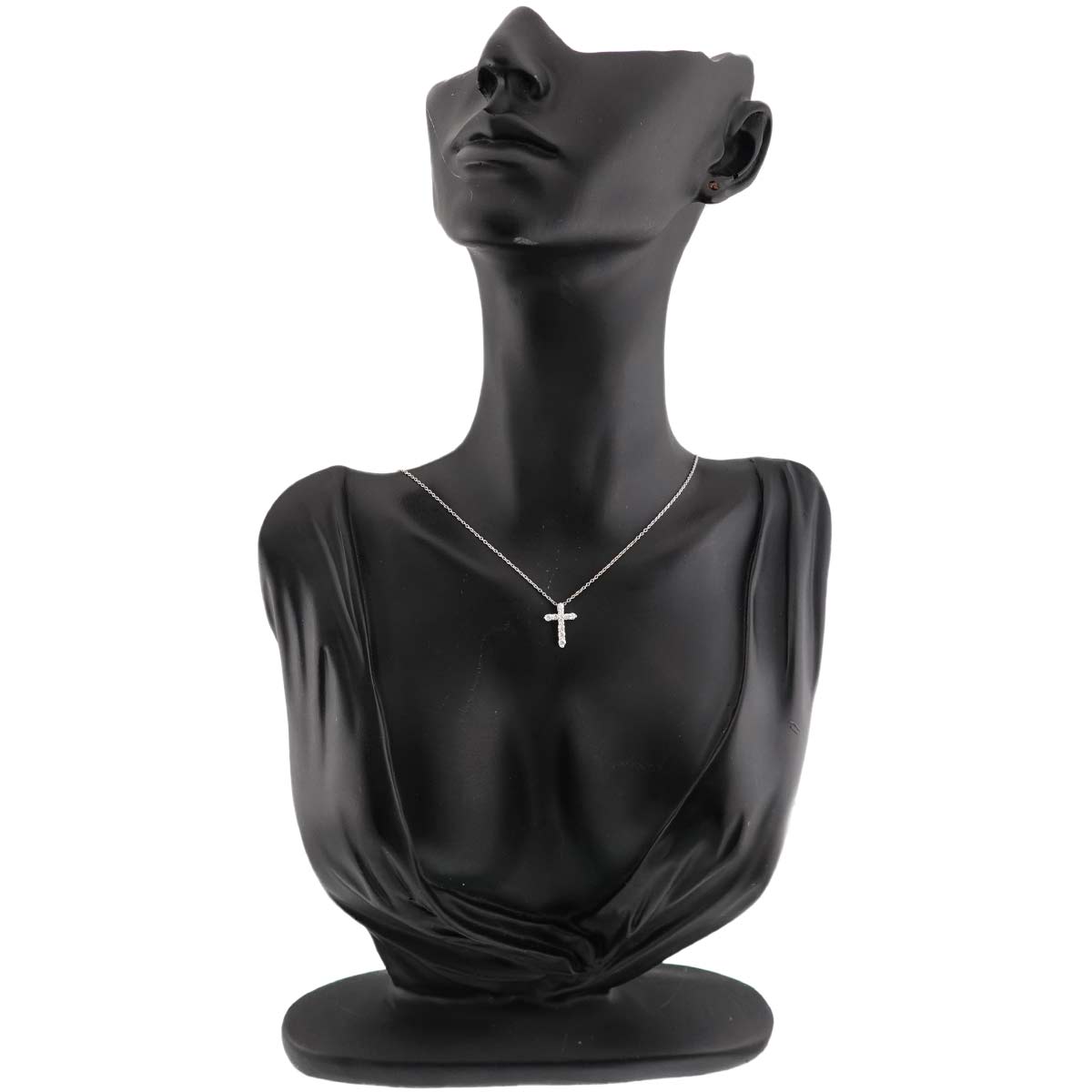 Cross Motif Diamond 0.30ct Necklace 18K White Gold 750