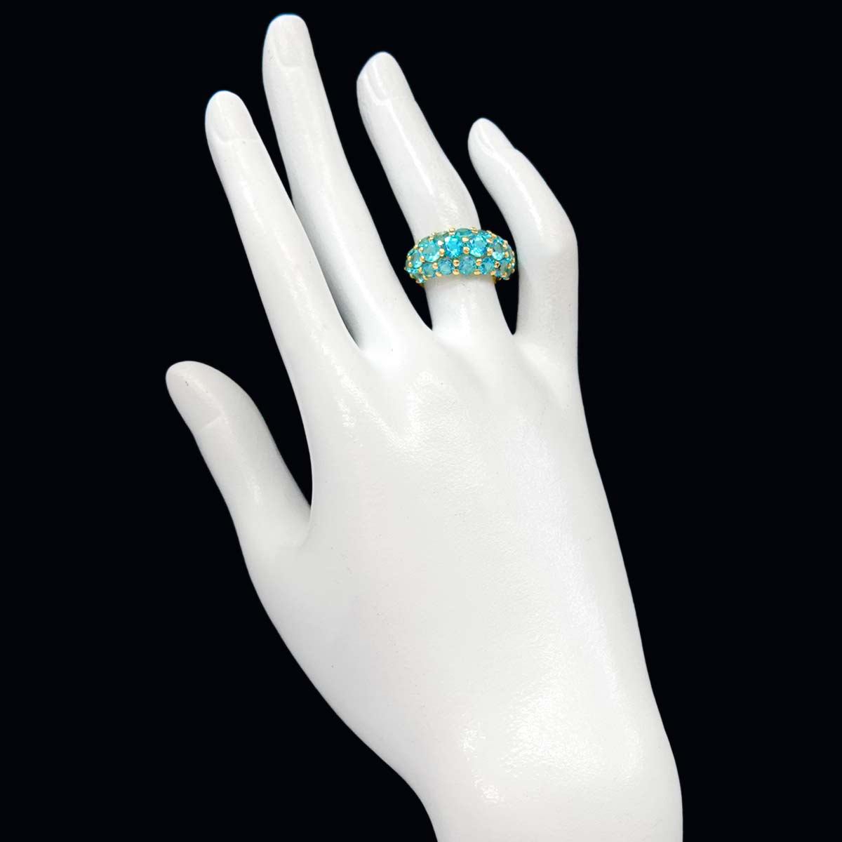Blue Topaz Ring 18K YG 750 Size5.5-5.75(US)