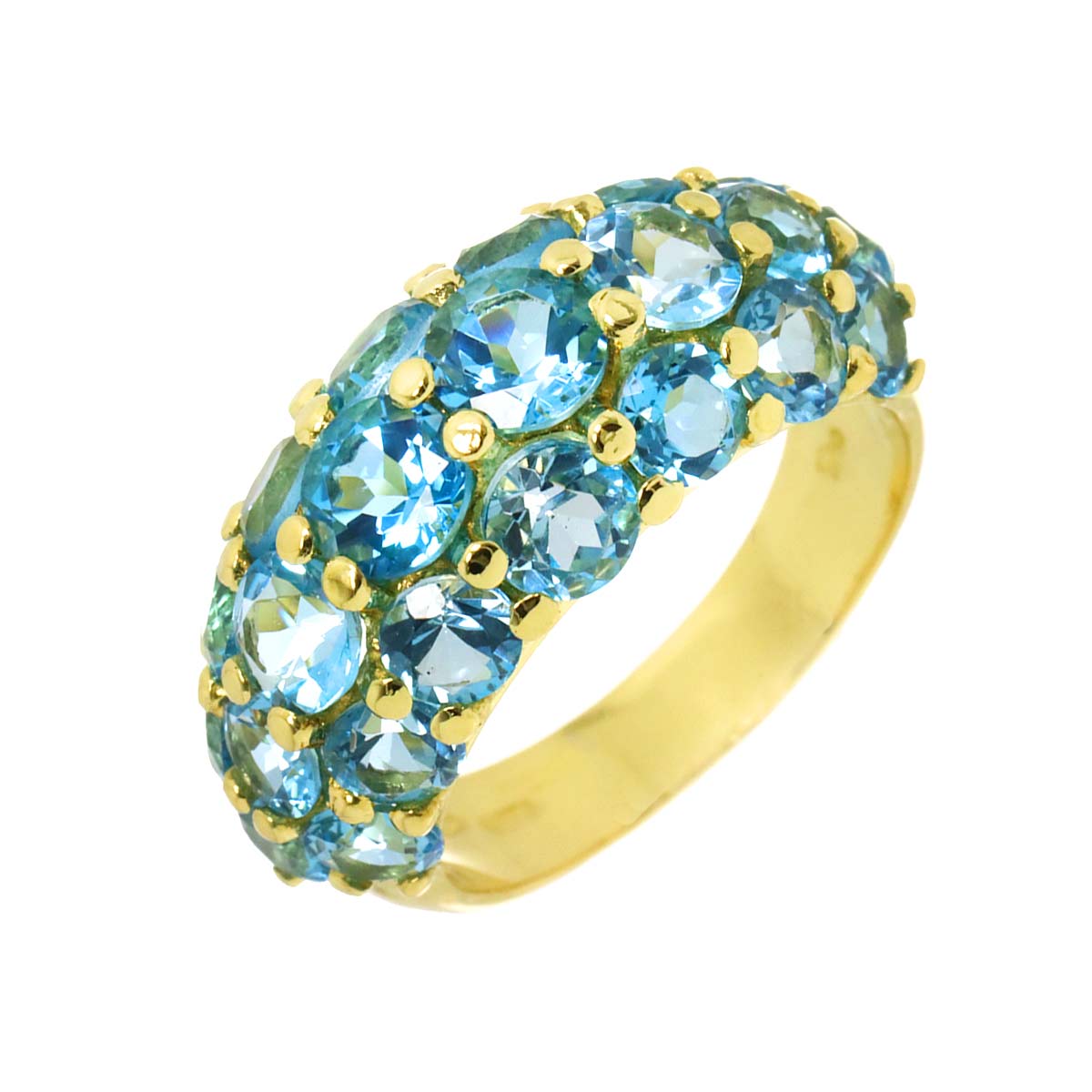 Blue Topaz Ring 18K YG 750 Size5.5-5.75(US)