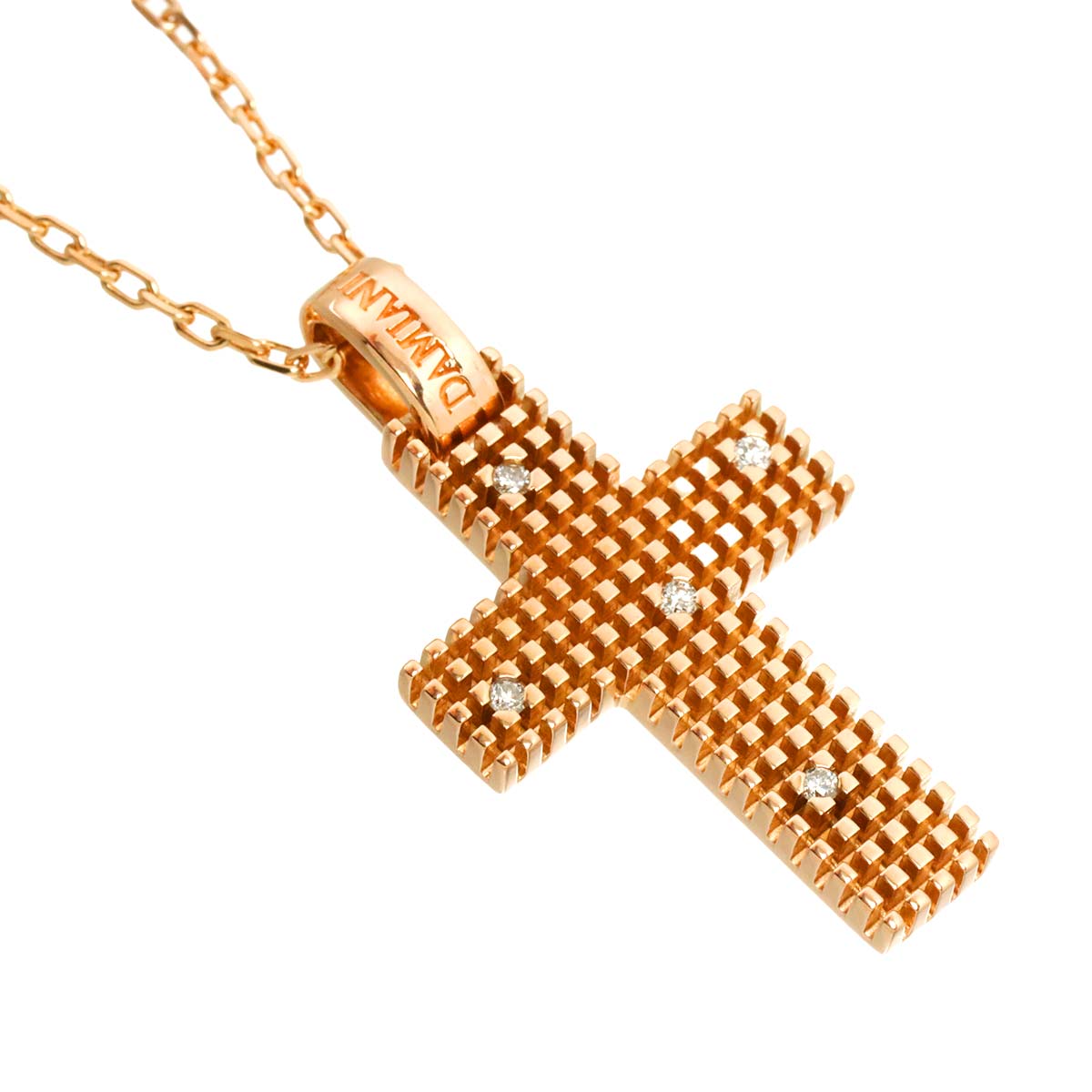 METROPOLITAN DREAM Cross Diamond Necklace 18K PG 750