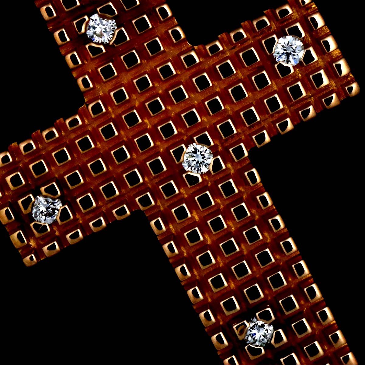 METROPOLITAN DREAM Cross Diamond Necklace 18K PG 750