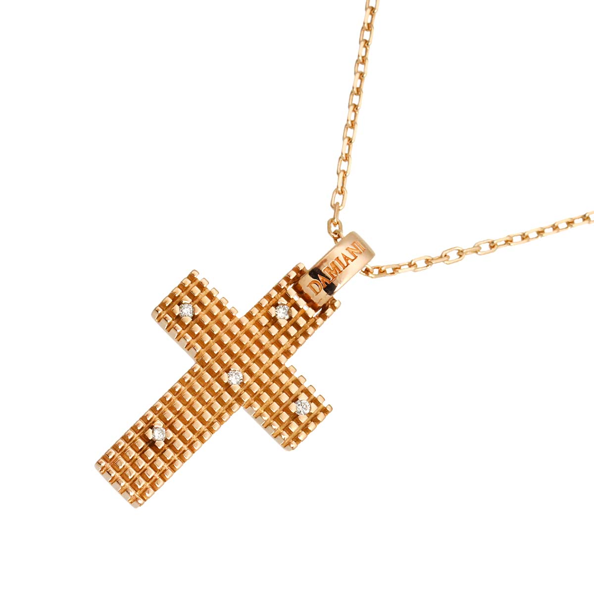 METROPOLITAN DREAM Cross Diamond Necklace 18K PG 750