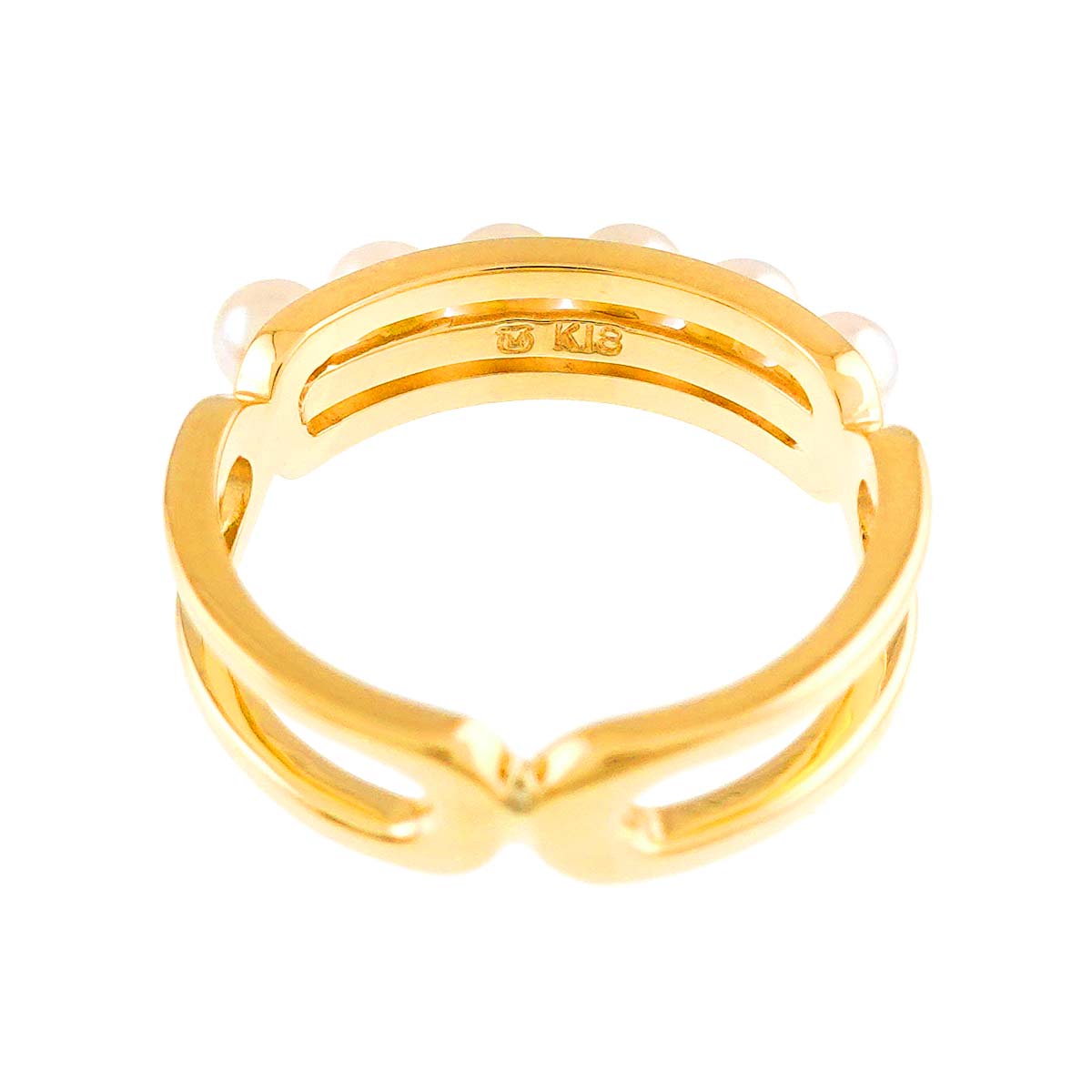 Baby Pearl 3.1mm Ring 18K YG 750 Size4(US)