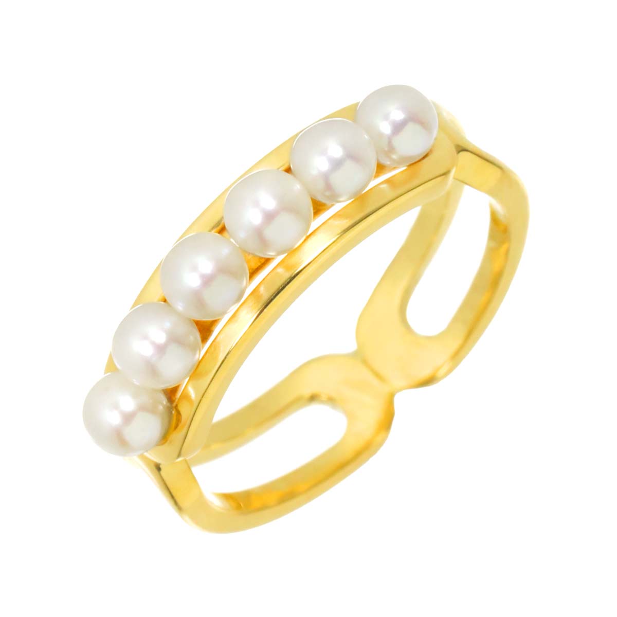 Baby Pearl 3.1mm Ring 18K YG 750 Size4(US)
