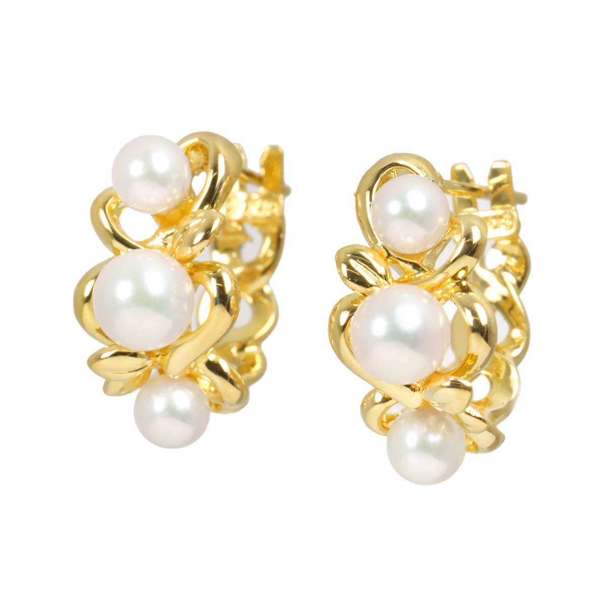 Baby Pearl 4.6-3.5mm Earrings Pierced 18K YG 750