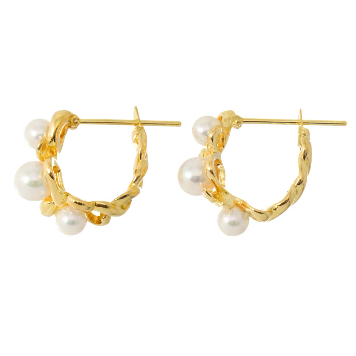 Baby Pearl 4.6-3.5mm Earrings Pierced 18K YG 750