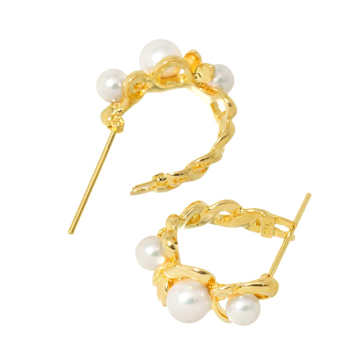 Baby Pearl 4.6-3.5mm Earrings Pierced 18K YG 750
