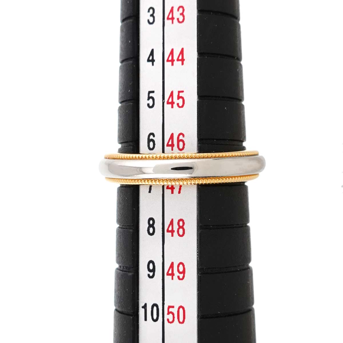 Milgrain Band Ring 18K 750 YG Platinum Size3.75-4(US)