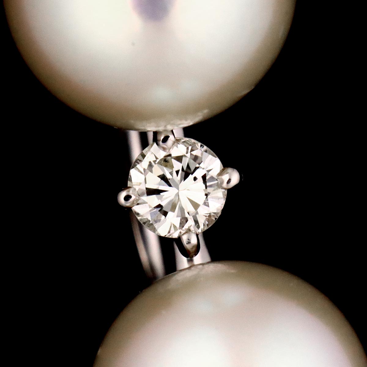 Akoya Pearl Diamond Earrings Clip on 18K/14K WG 750 585