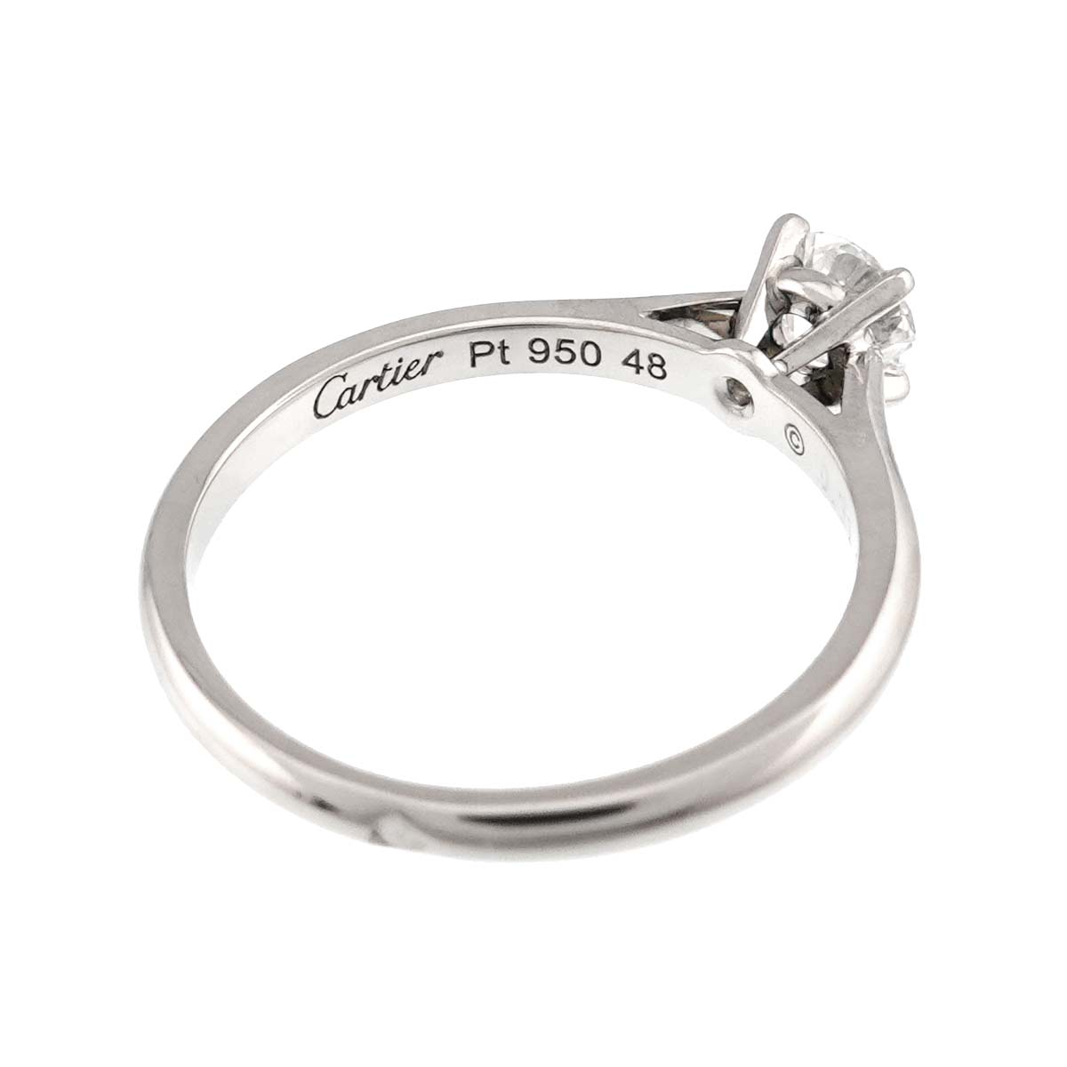 Diamond 0.31ct E/VVS1/3EX Ring Pt Size48 4.5(US)
