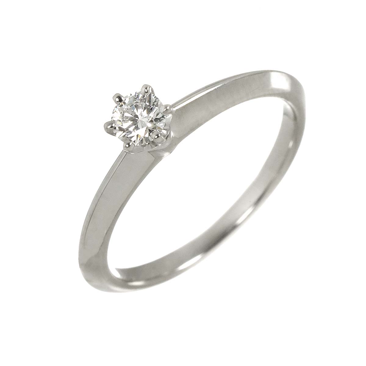 Solitaire Diamond 0.19ct F/VS1/3EX Ring Pt Size5.75-6(US)