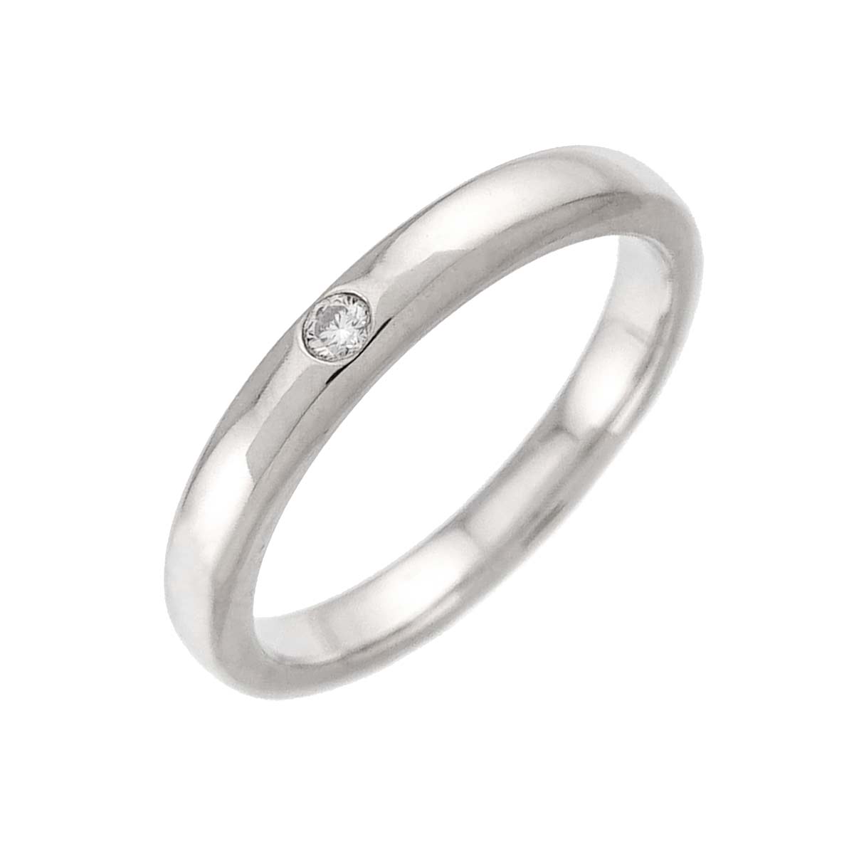 Stacking Band Ring Diamond 1P Platinum Size:3.75(US)
