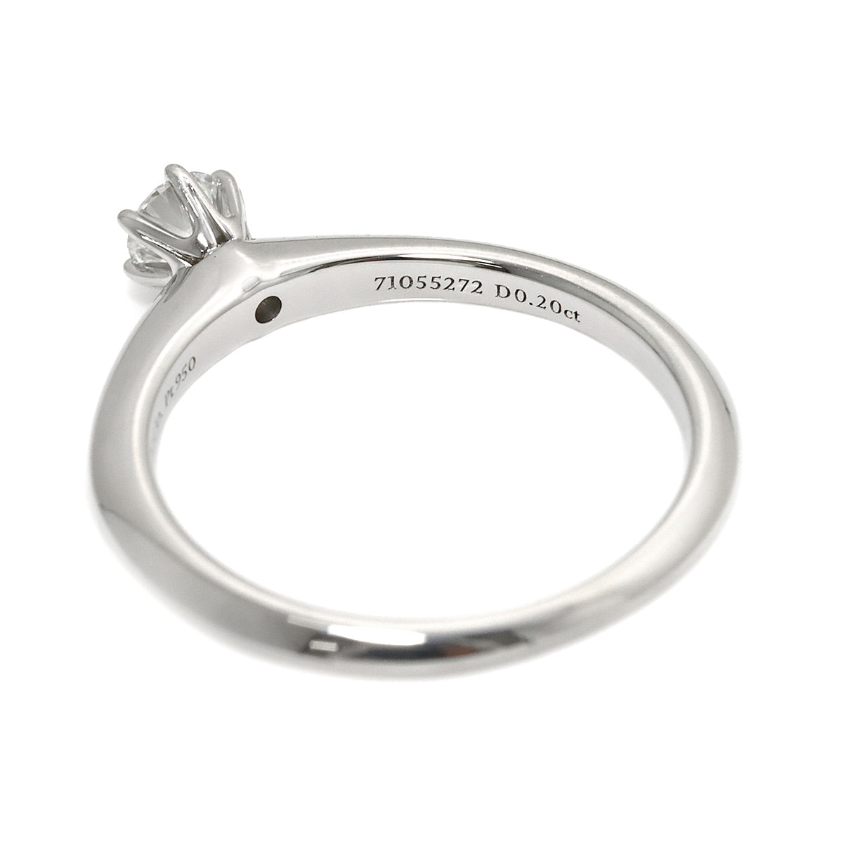 Diamond 0.20ct I/VS1/3EX Ring Pt Platinum Size6(US)