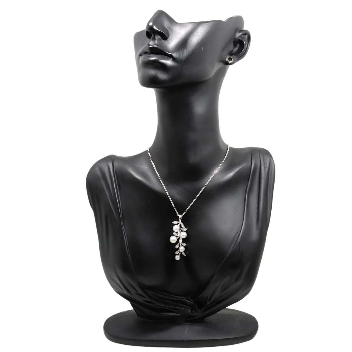 Akoya Pearl 6.7-5.1mm Diamond Necklace 18K WG 750