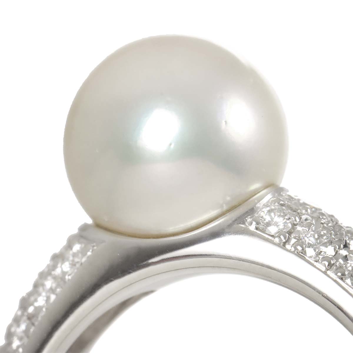 Akoya Pearl 9.3mm Diamond 0.33ct Ring Pt size6(US)
