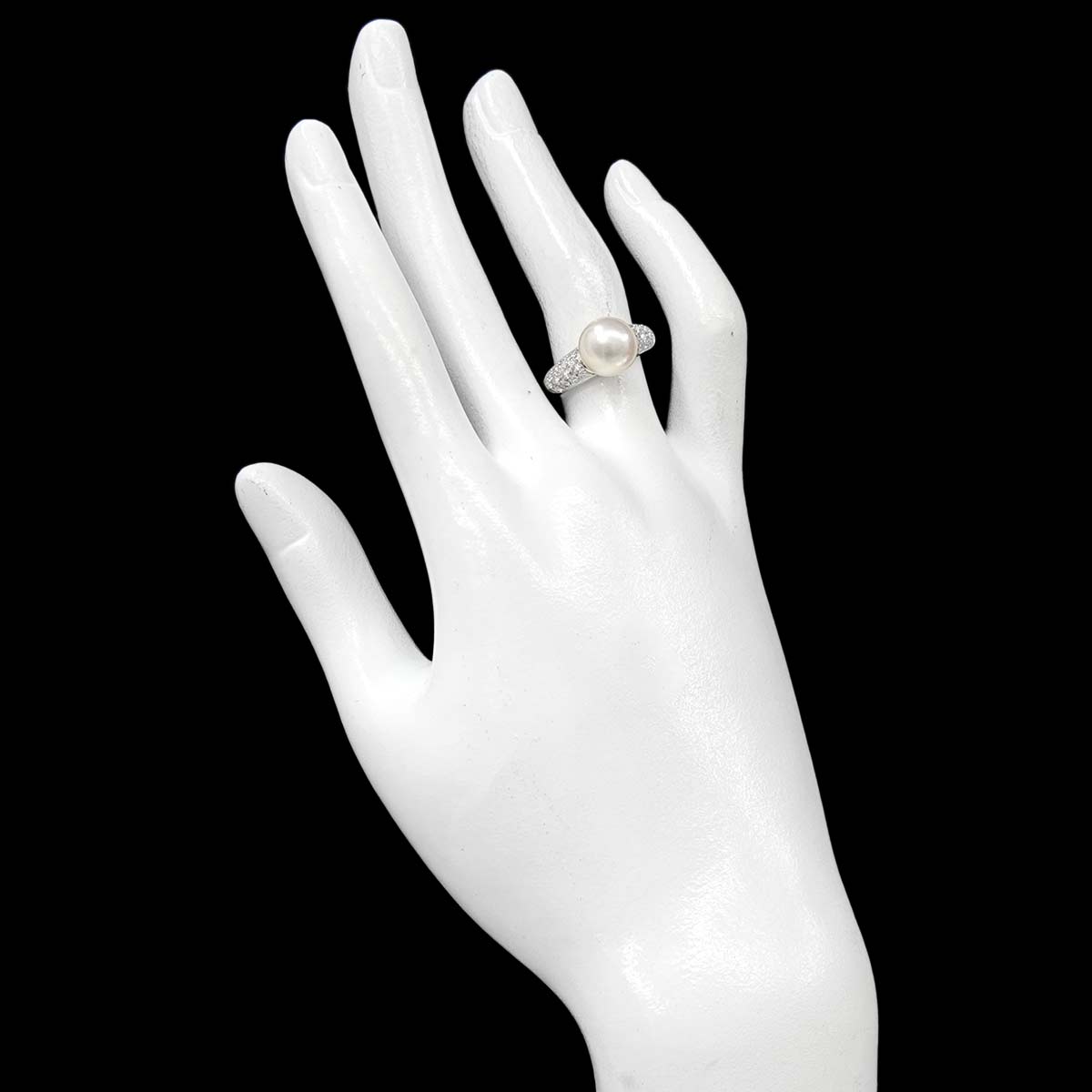 Akoya Pearl 9.3mm Diamond 0.33ct Ring Pt size6(US)