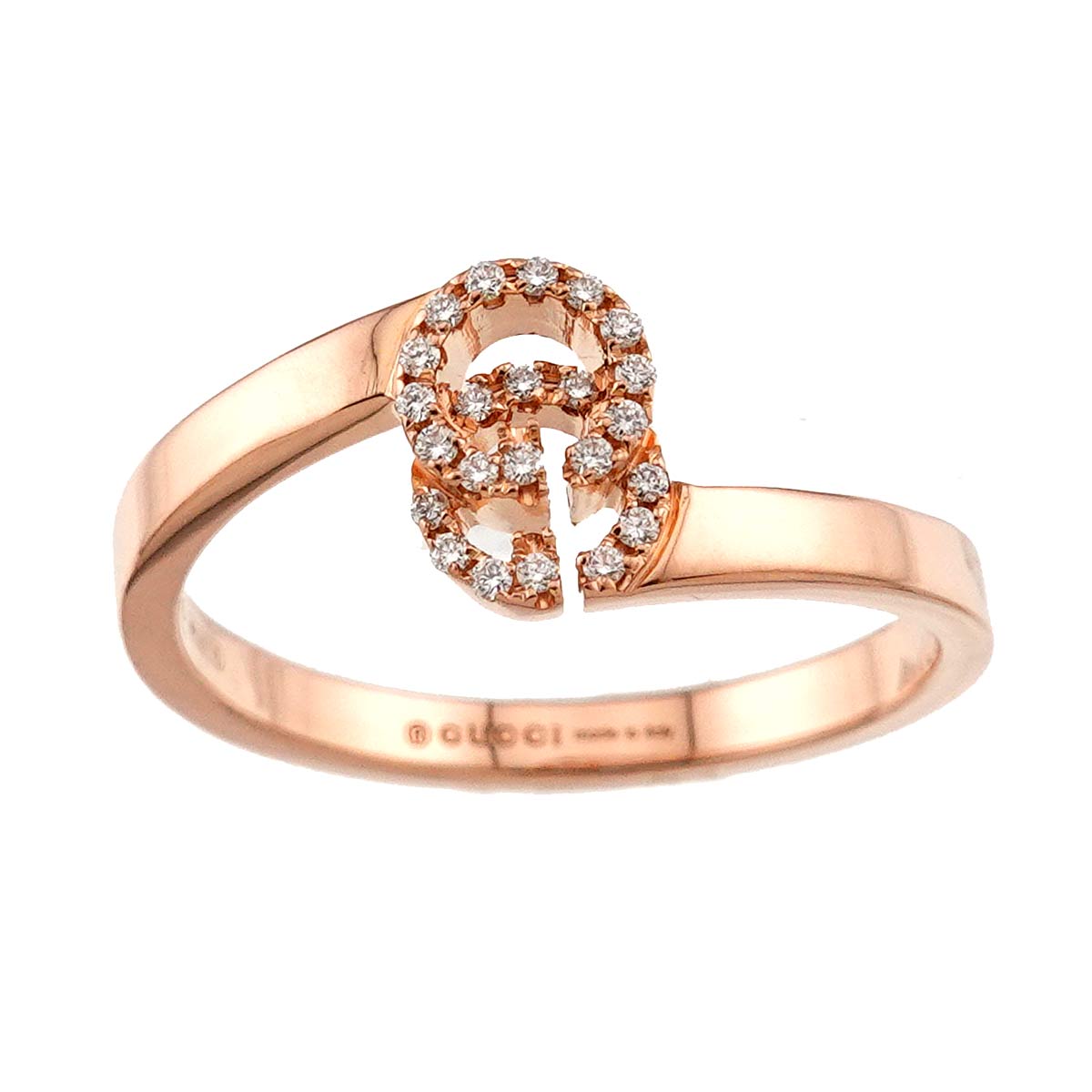 GG Running Diamond Ring 18K Pink Gold 750 size9 4.75-5(US)