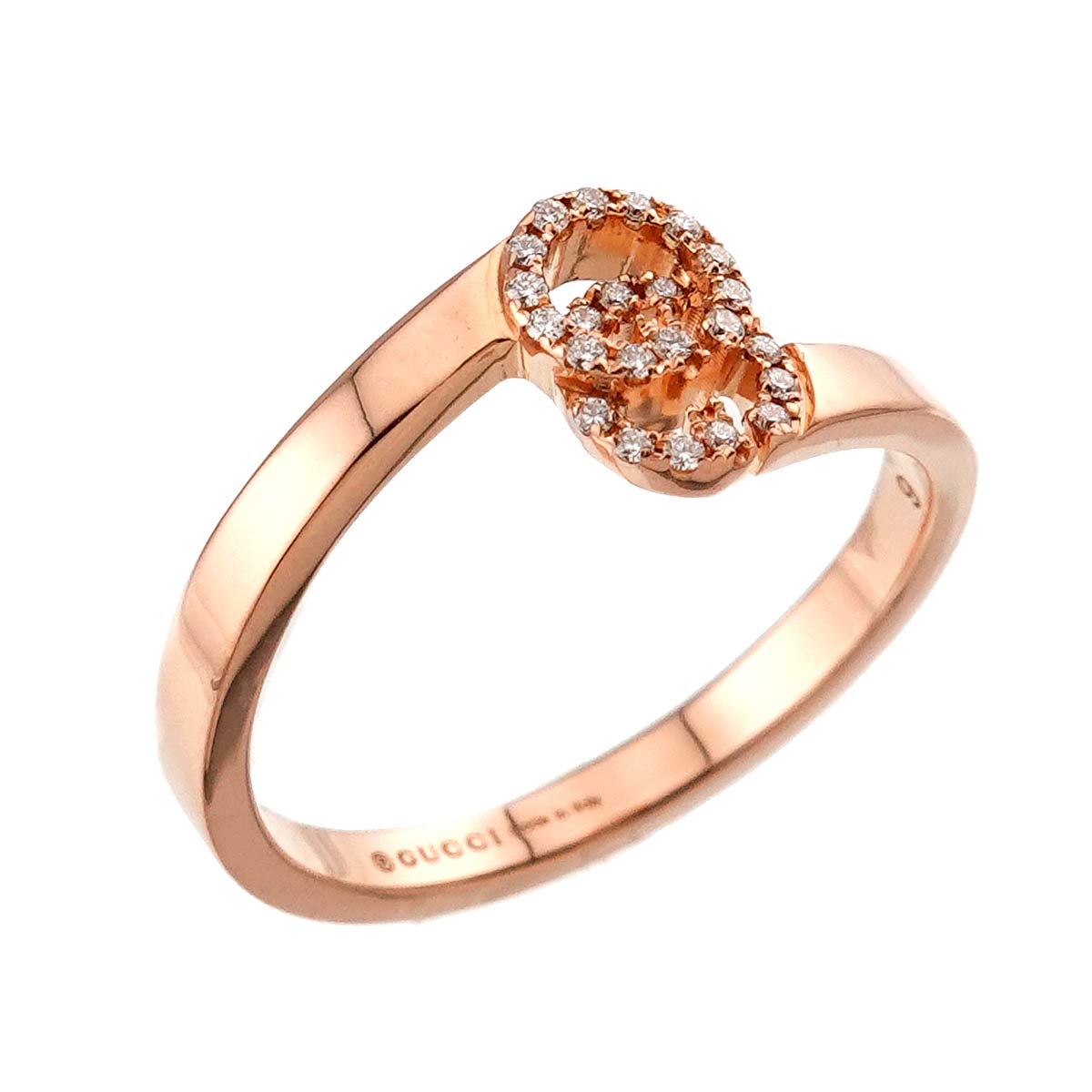 GG Running Diamond Ring 18K Pink Gold 750 size9 4.75-5(US)
