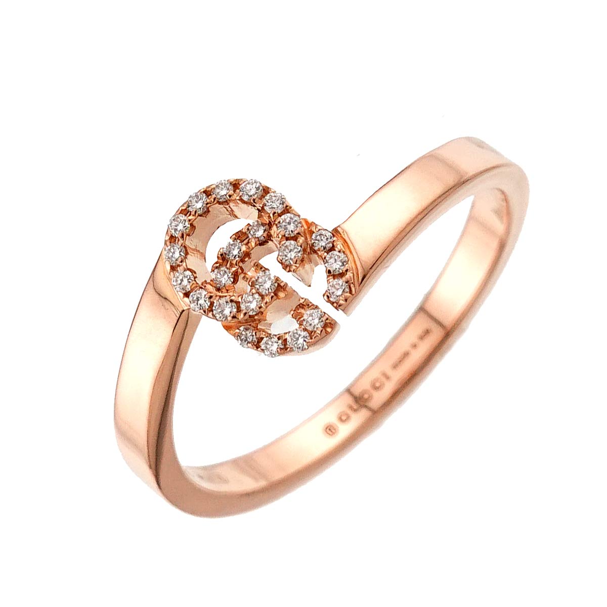 GG Running Diamond Ring 18K Pink Gold 750 size9 4.75-5(US)