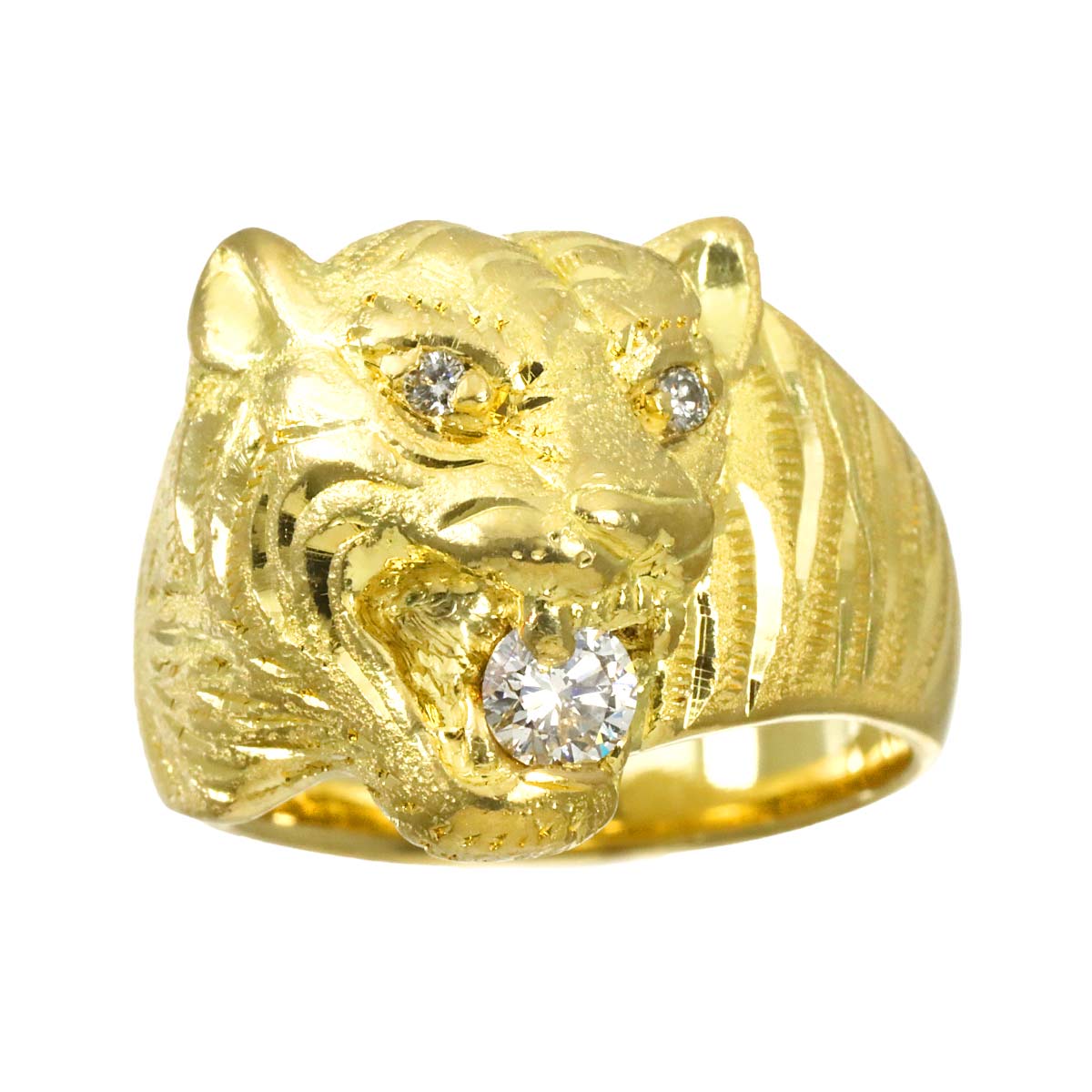 Diamond 0.32ct Ring 18K YG Yellow Gold 750 Size8.25(US)