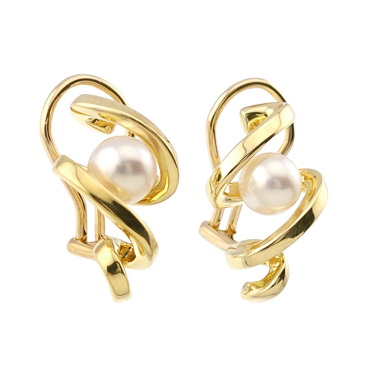 Akoya Pearl 6.0mm Earrings Clip on 18K Yellow Gold 750