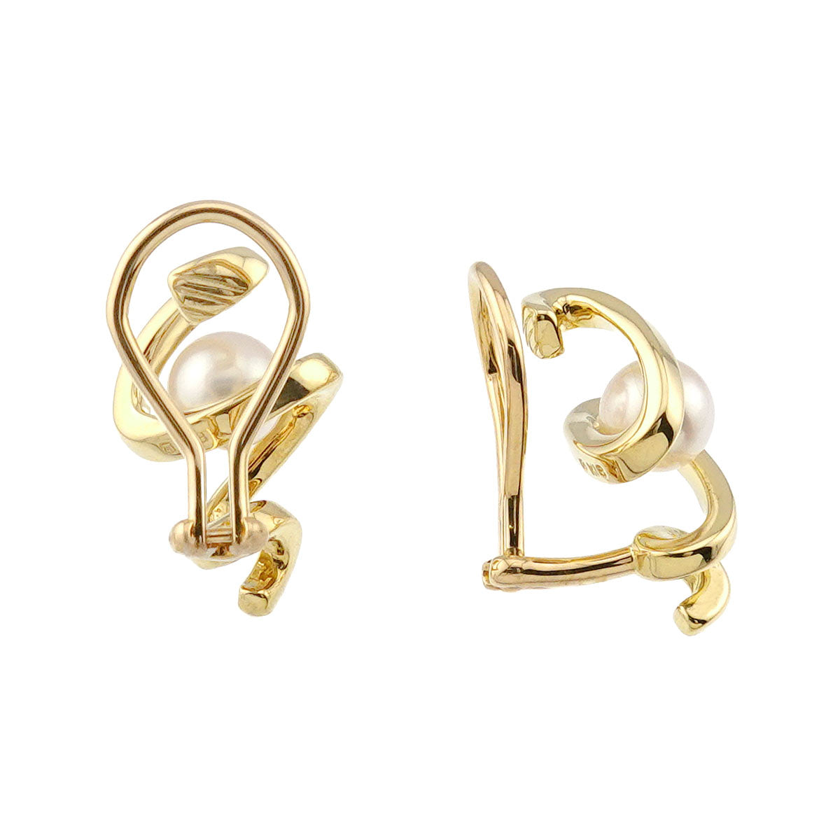 Akoya Pearl 6.0mm Earrings Clip on 18K Yellow Gold 750